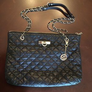DKNY Black Quilted Leather Purse